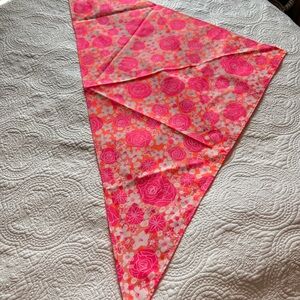 Lilly Pulitzer Neon Pink & Coral Floral Triangle Rain Scarf